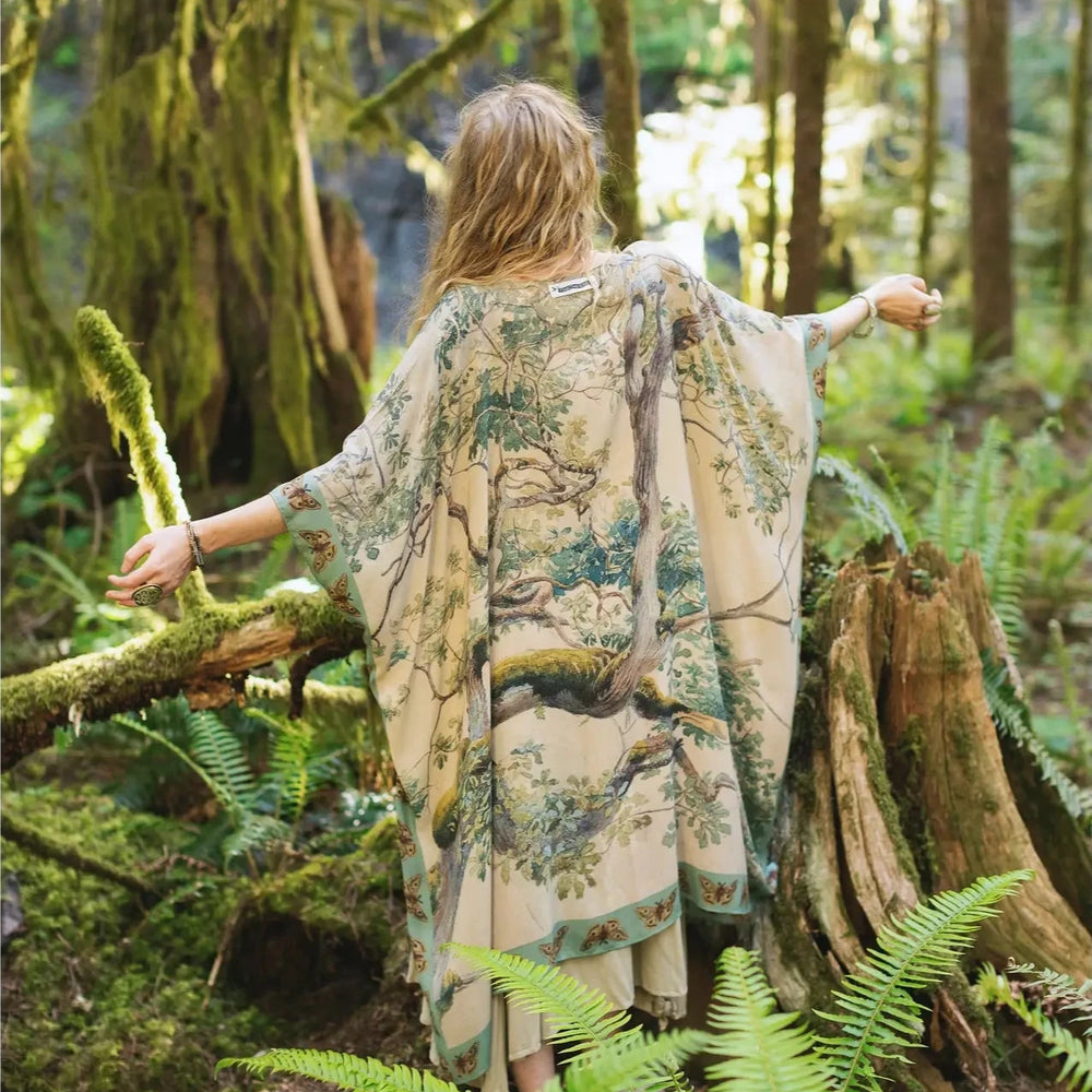 Back view of the Earth and Sky Bohemian Bamboo Kimono by Market of Stars