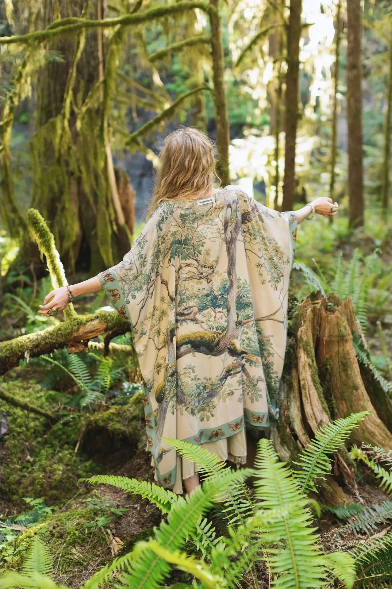 Back view of the Earth and Sky Bohemian Bamboo Kimono by Market of Stars