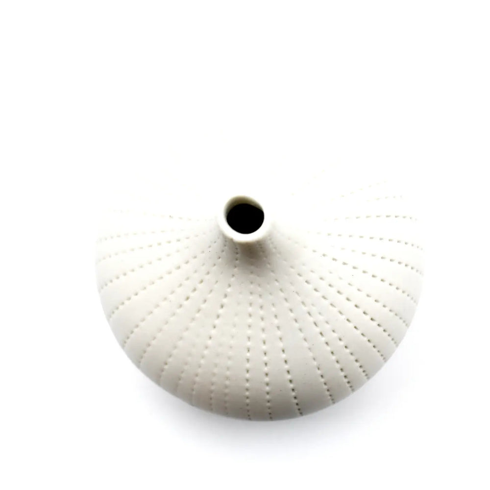 Top view of the Tiny Congo White Porcelain Bud Vase by Art Floral Trading