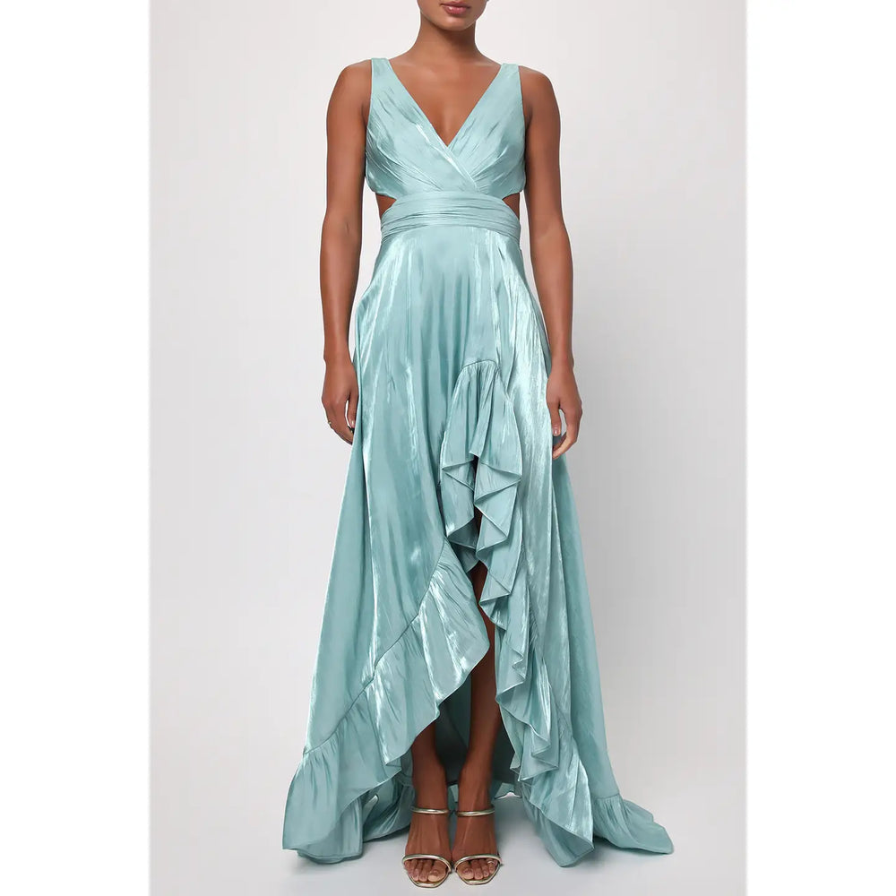Lulus Rylee Satin Maxi Dress Harbour Thread
