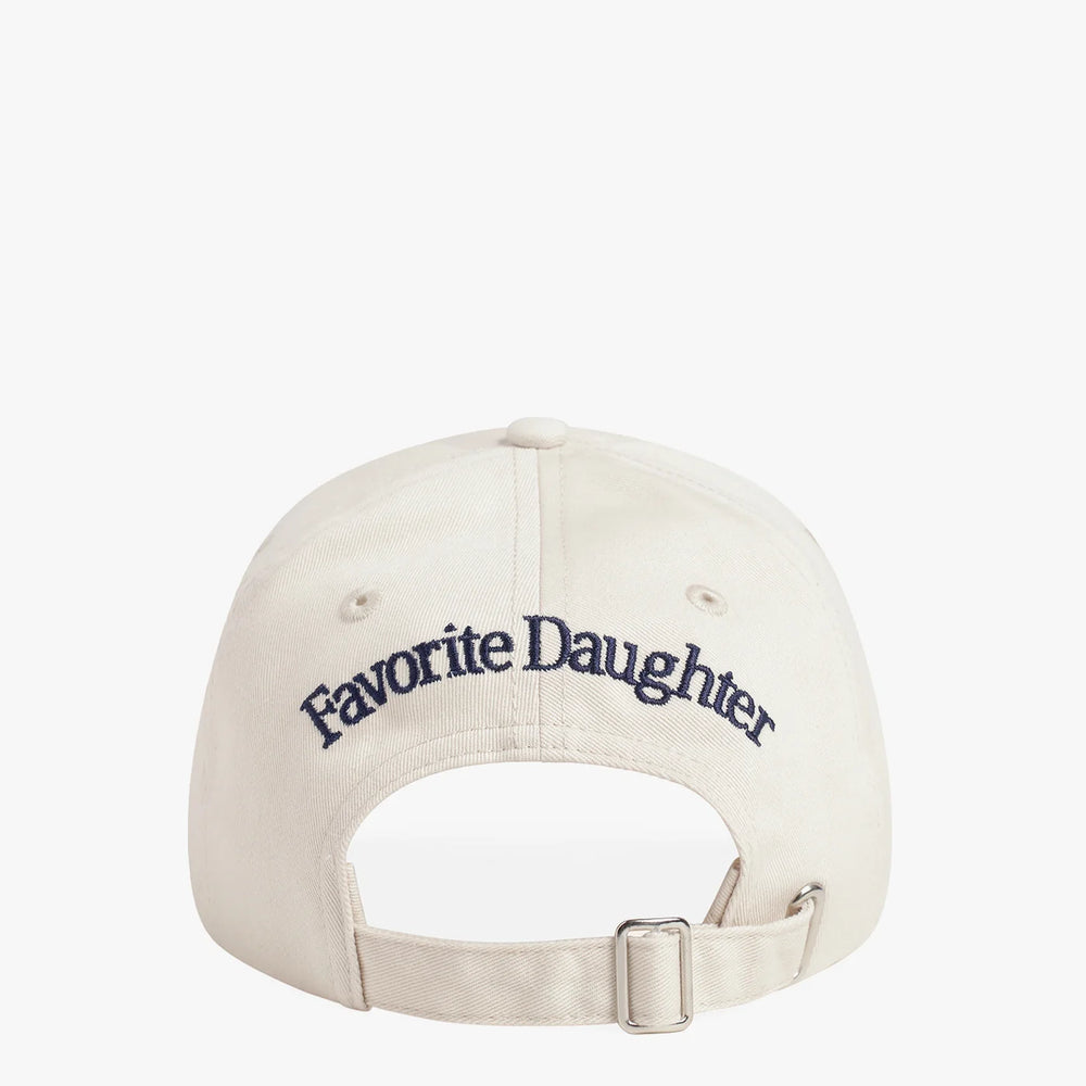 
                      
                        Light Khaki cap with navy 'Favorite Daughter' embroidery on the back
                      
                    
