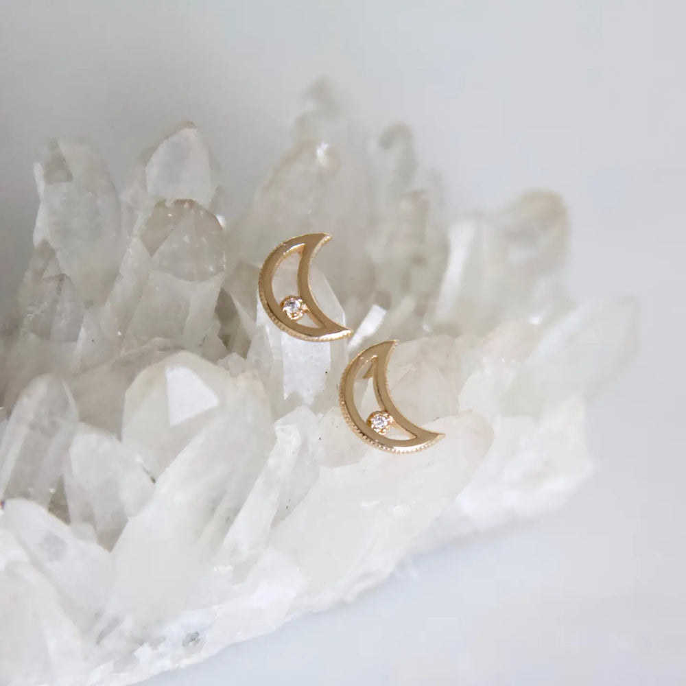 Find the Zircon Moon Earrings from Mesa Blue at Harbour Thread