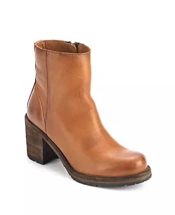 FRYE's Karen Inside Zip Short Boot in the color Caramel