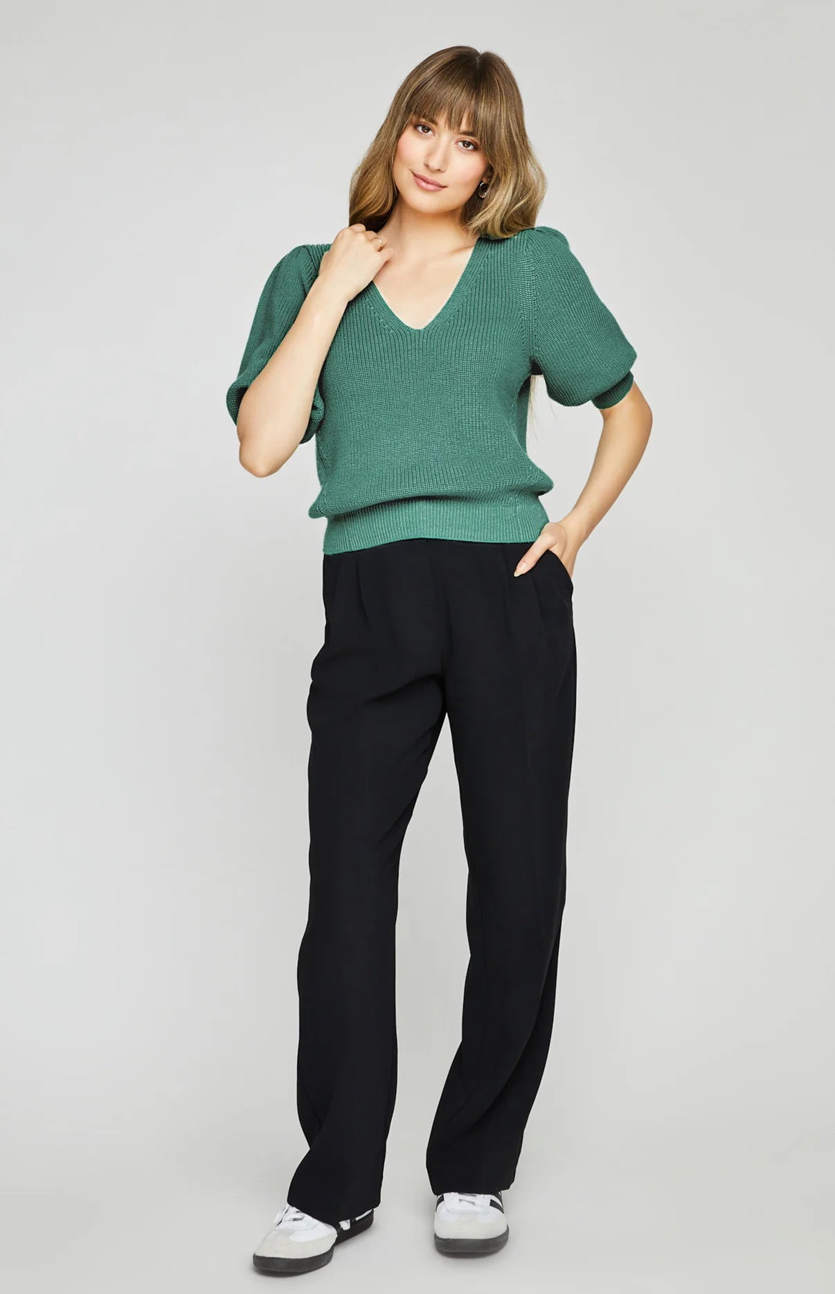 The Gentle Fawn Phoebe Pullover Sweater in the color Spring Green