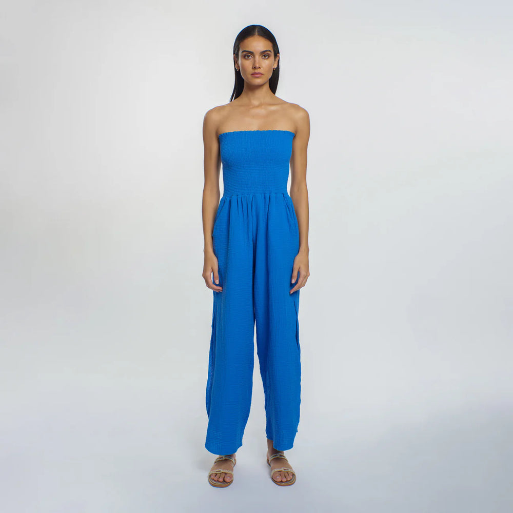 
                      
                        The Lazuli Blue Iris Harriet Jumpsuit by Peixoto
                      
                    