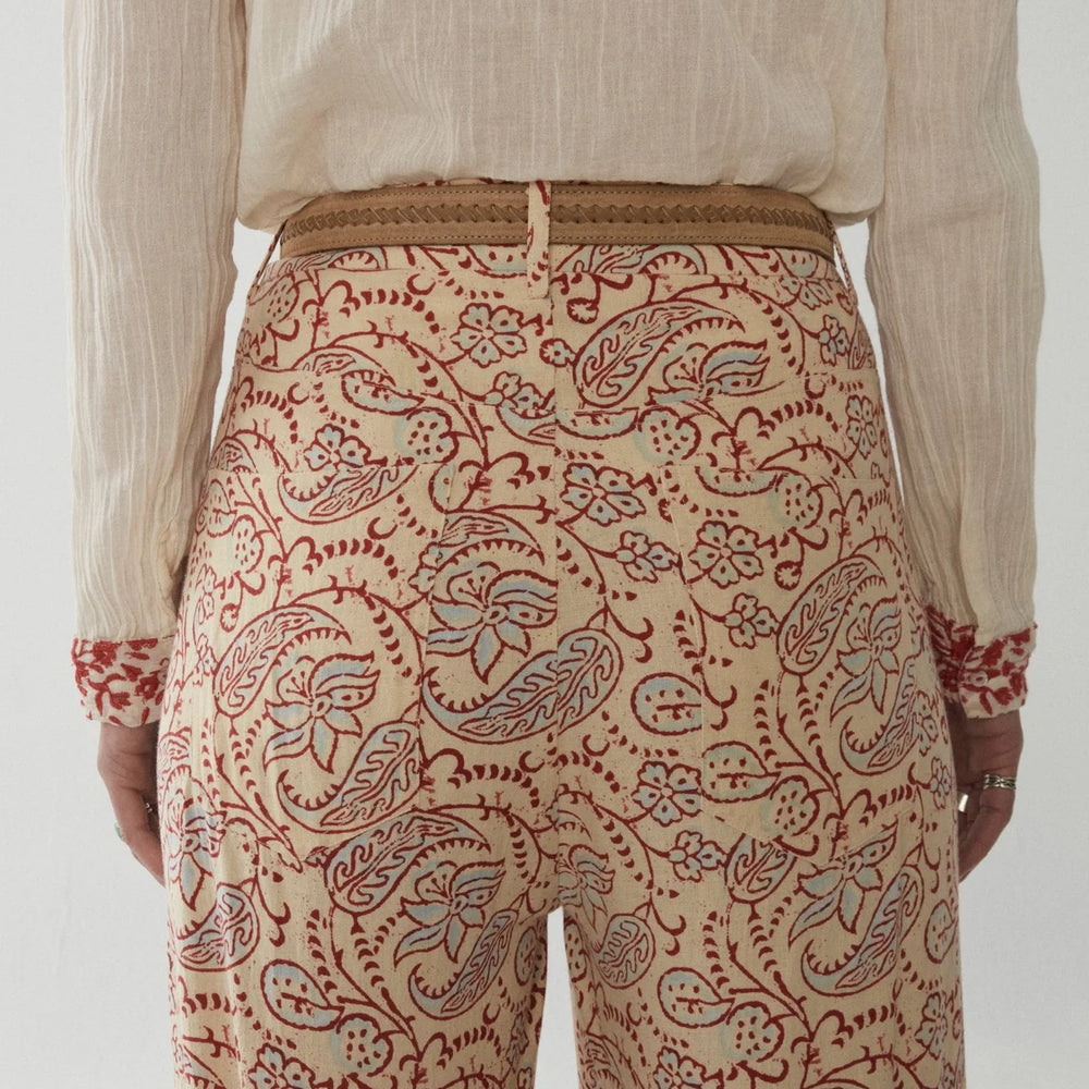 Back view of the Maison Hotel Indira Pant in the print Elvis Paisley