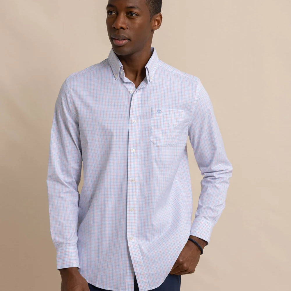 
                      
                        Southern Tide's Intercoastal Falls Park Plaid Sport Shirt in the color Clearwater Blue
                      
                    