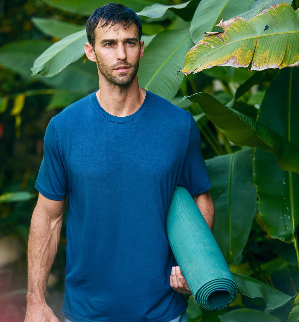 Shop the Slate Blue Bamboo Motion Tee by Free Fly at Harbour Thread. 