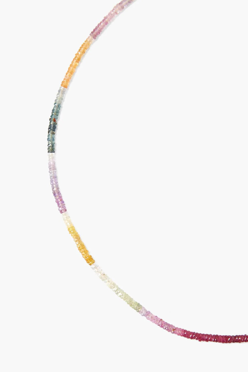 Detail on Chan Luu's 14K Multi Sapphire Line Necklace