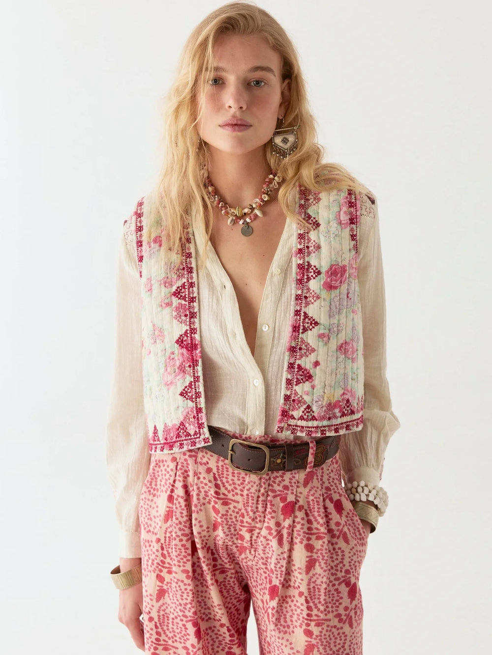 Shop the Candy Roses Romano Vest by Maison Hotel at Harbour Thread for chic bohemian style