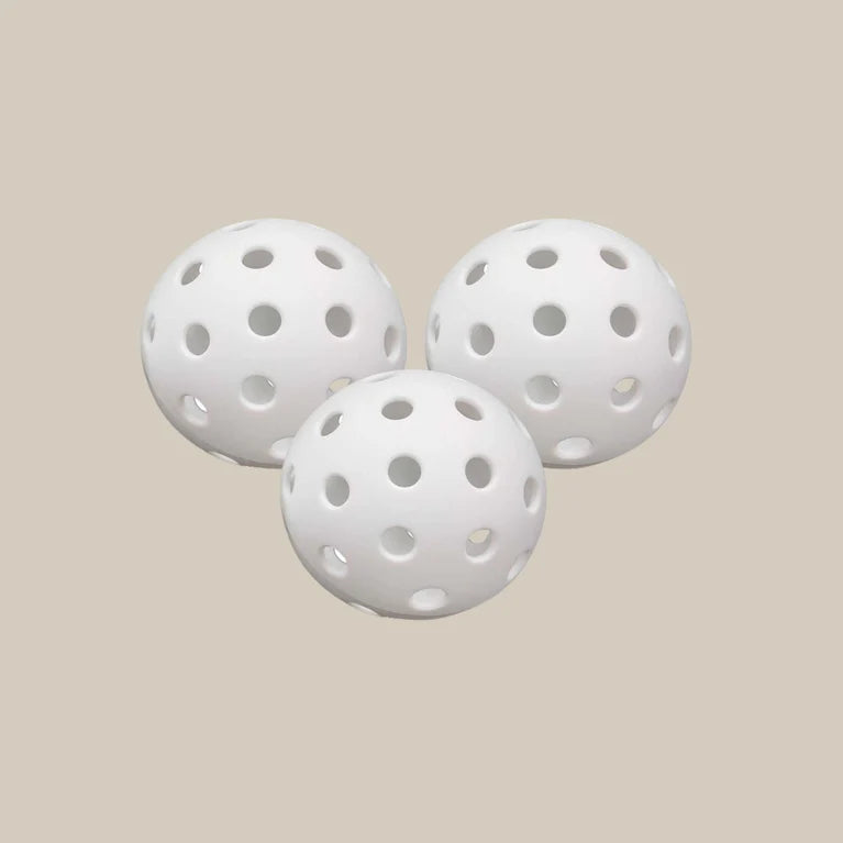 Recess White Hybrid Pickleballs — Set of 3