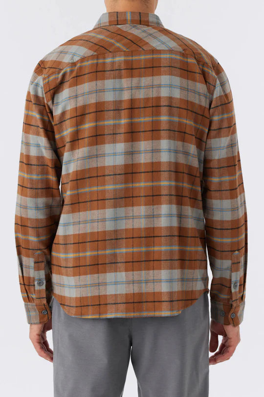 O'Neill Redmond Plaid Stretch Flannel - Med Brown