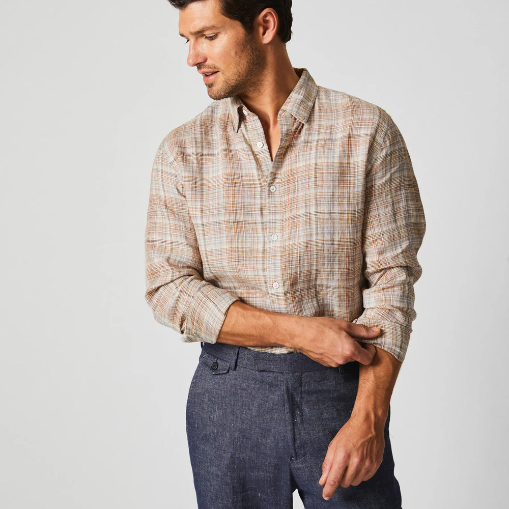 
                      
                        Billy Reid's Linen Line Plaid Wilson Shirt
                      
                    