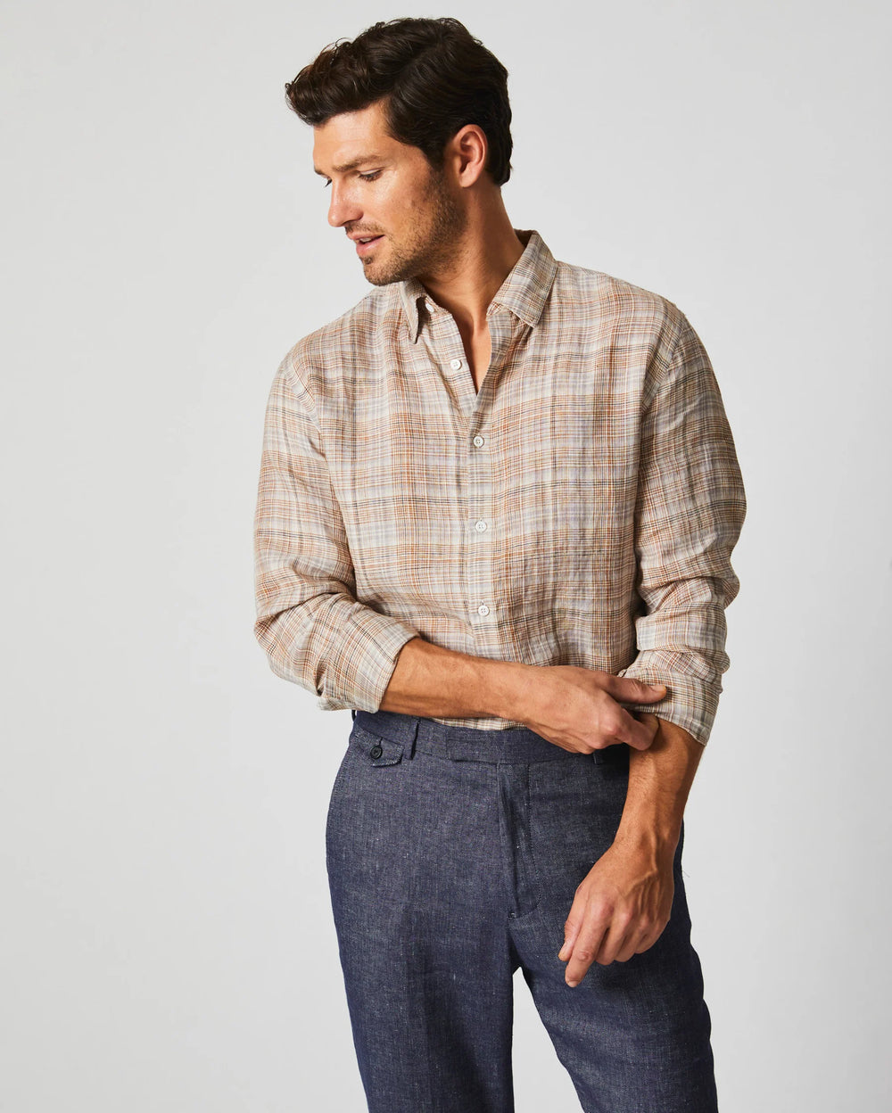 Billy Reid's Linen Line Plaid Wilson Shirt