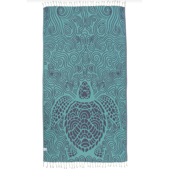 Sand Cloud Mint Swirl Turtle Towel - Mint