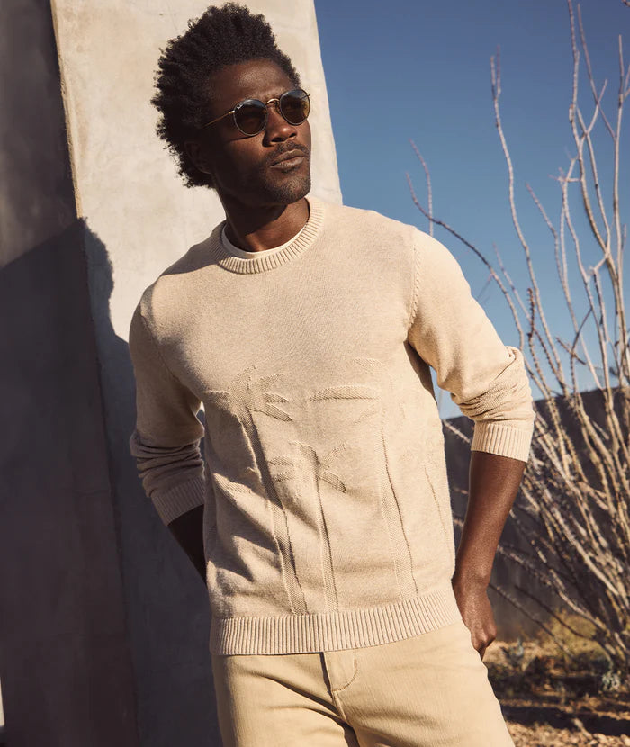 
                      
                        Front view of the Marine Layer Scenic Crewneck Sweater in the color Oatmeal
                      
                    