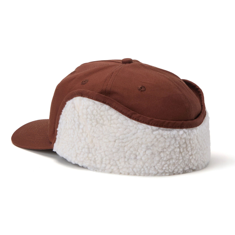 
                      
                        men's brown canvas hat with additional sherpa lining
                      
                    