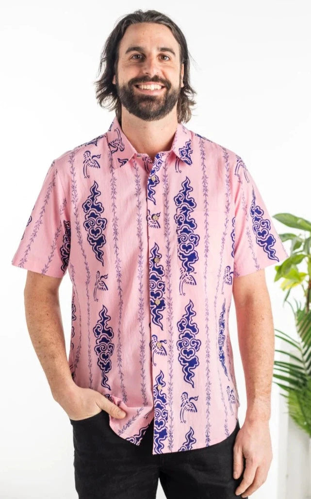 The Pink and Blue Mystcal Smoke Shirt by One World Brothers