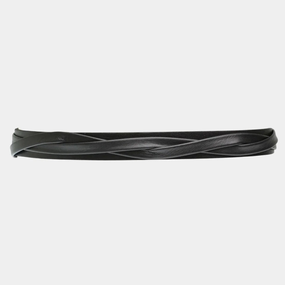 The Black Skinny Wrap Leather Belt by ADA Collection