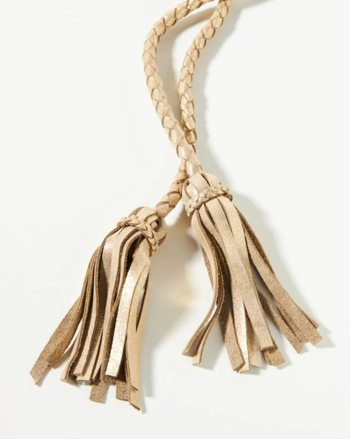 Woven belt with tassel detail