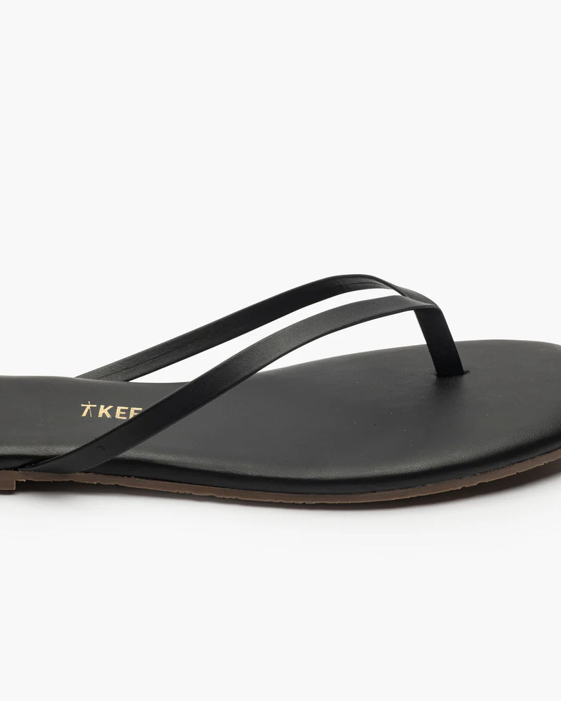 black square toe flip flops