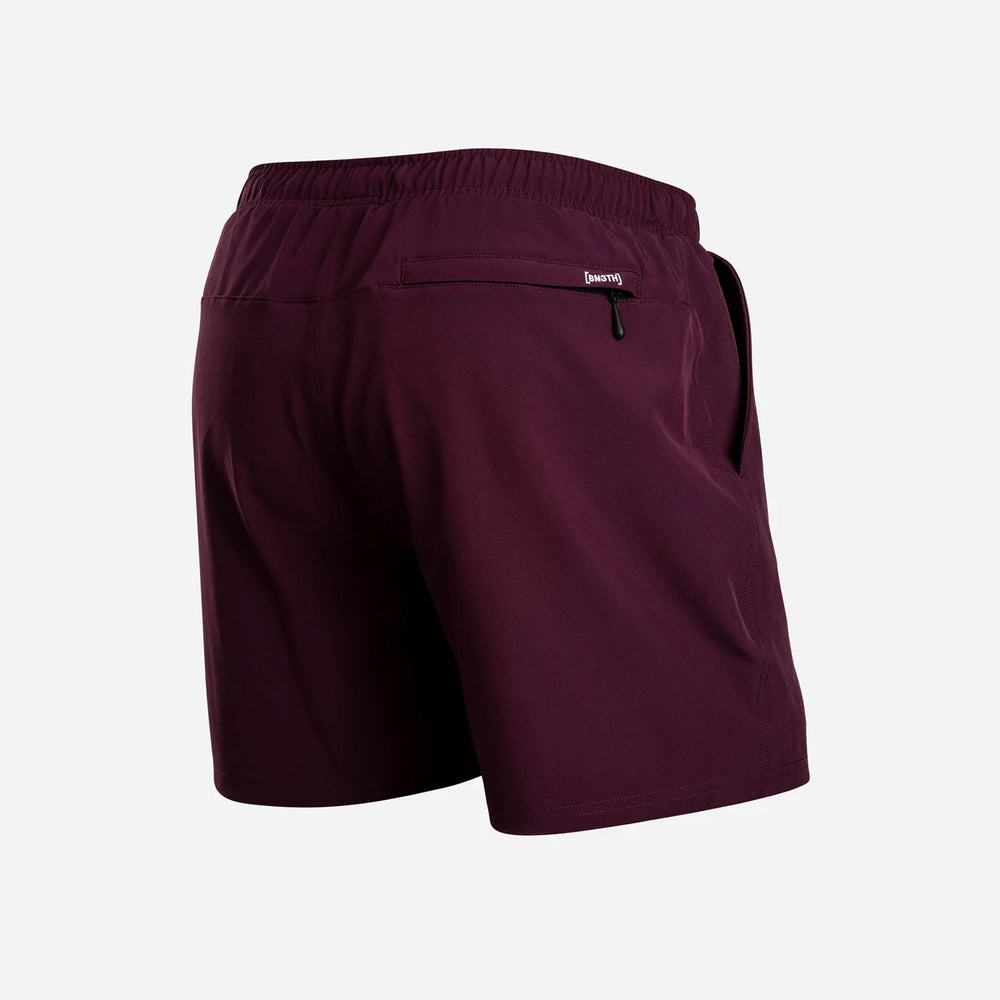 
                      
                        Back view of the 5" Agua Volley men's swim short in the color Cabernet by BN3TH
                      
                    