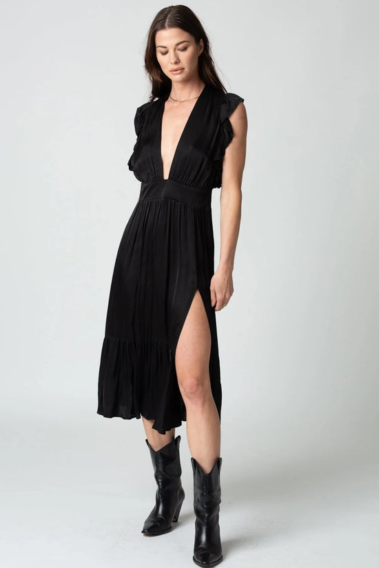 Stillwater's The Jessie Midi Dress in the color Black