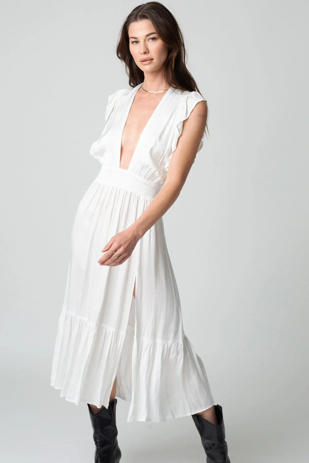 Stillwater's The Jessie Midi Dress in the color Ivory