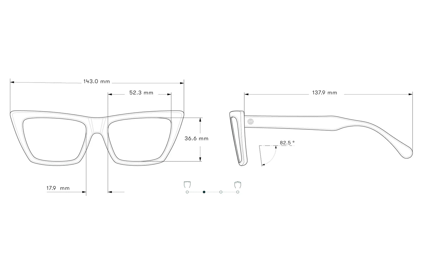 Specs for the Copper Terra Fade Fiorella Sunglasses by Sunski