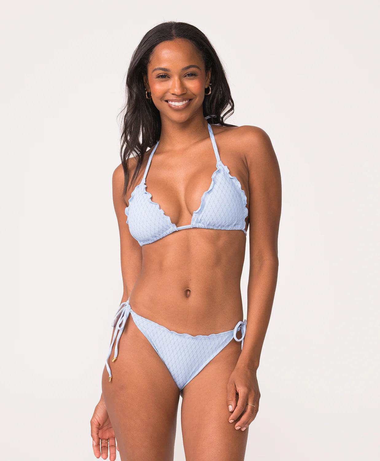 Shop the Tallulah Lettuce Edge Tie Bikini Bottoms by PQ Swim at Harbour Thread. 