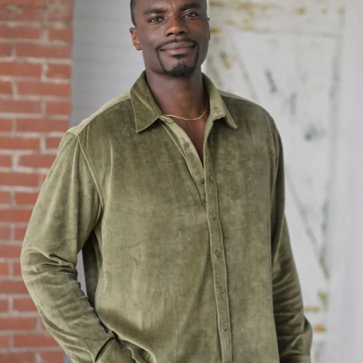 One World Brothers Shaken Not Stirred Velvet Shirt