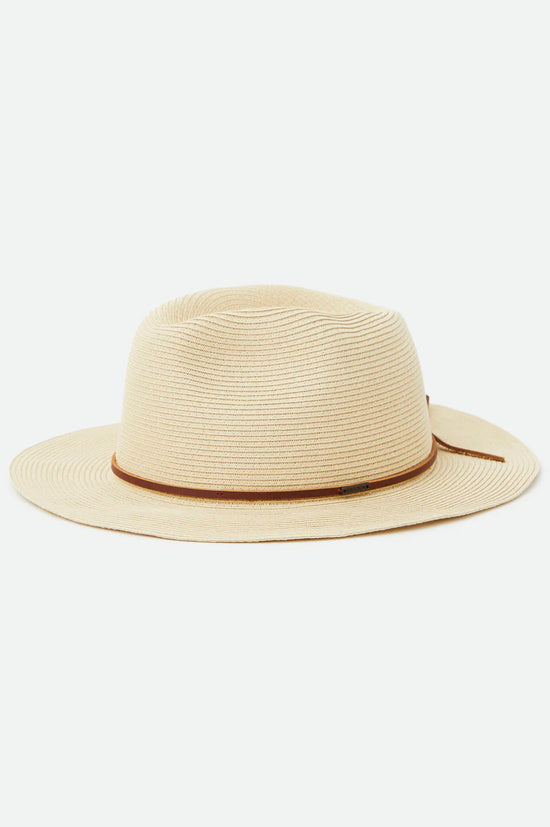 Brixton Wesley Straw Packable Fedora - Tan