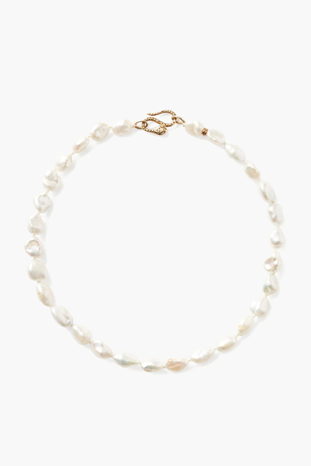 Chan Luu's White Keshi Pearl Cobra Necklace