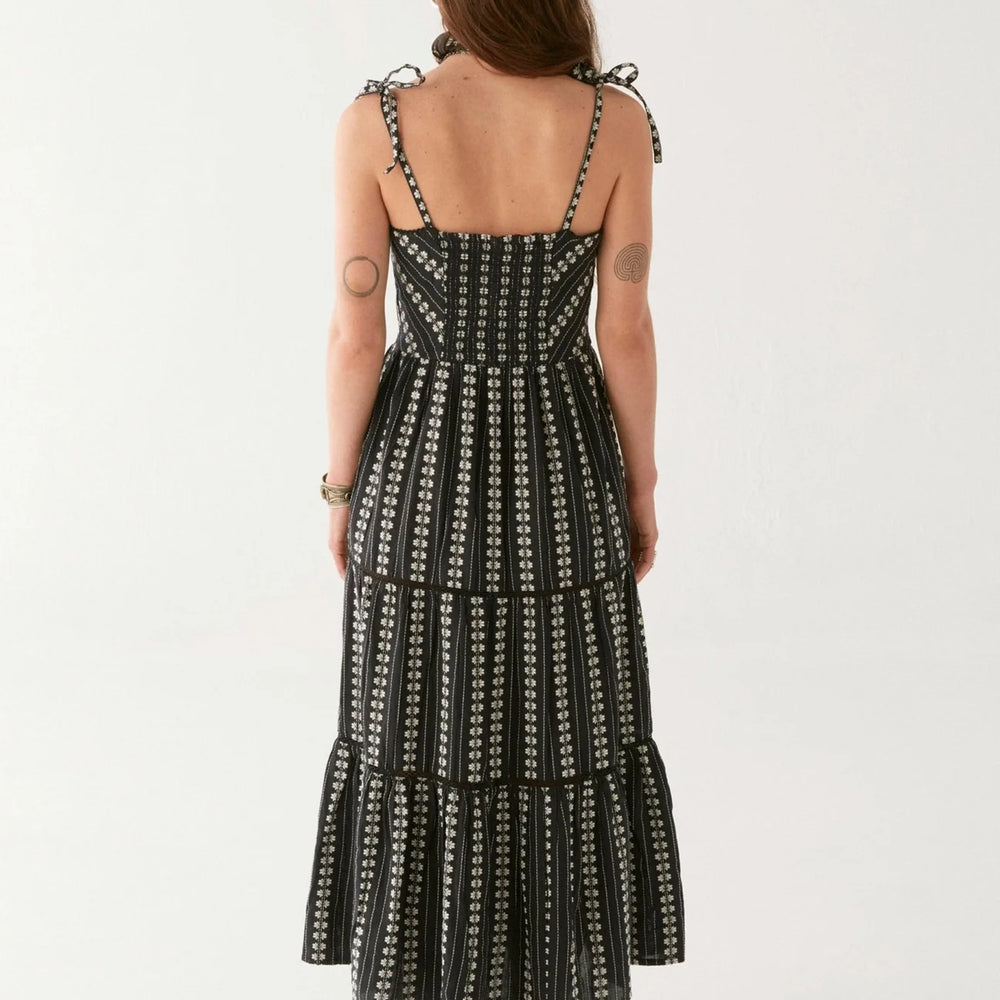 
                      
                        Embroidered dress with tiered skirt
                      
                    