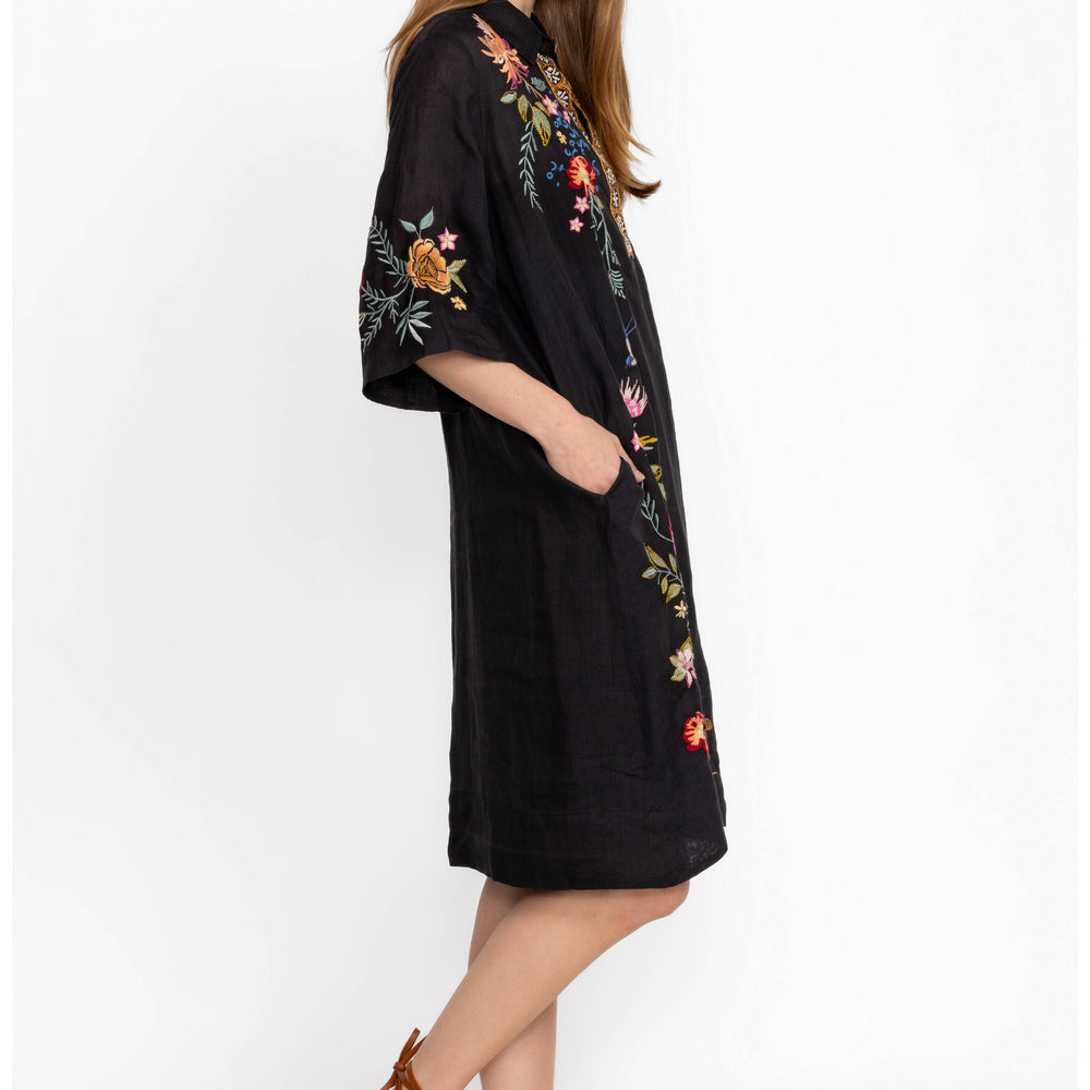 
                      
                        Johnny Was Indalo Henley Kimono Sleeve Dress - Black
                      
                    