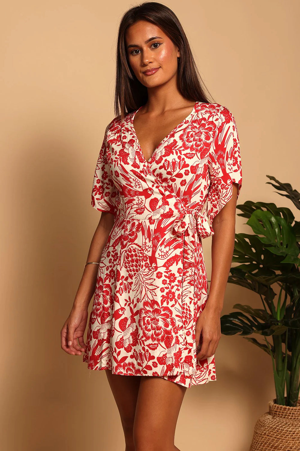 The Ruby Blossom Monterey Wrap Dress by Shore