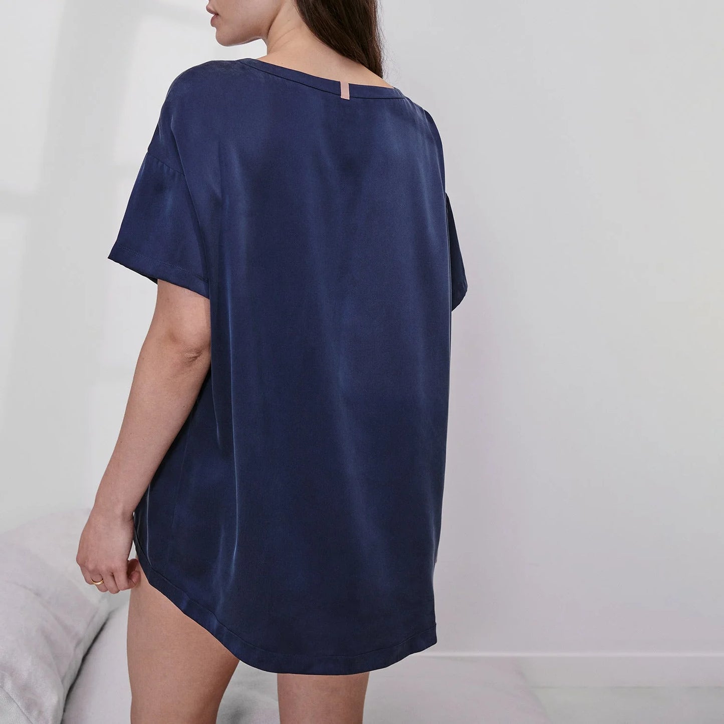 LUNYA Washable Silk Tee Set - Deep Blue