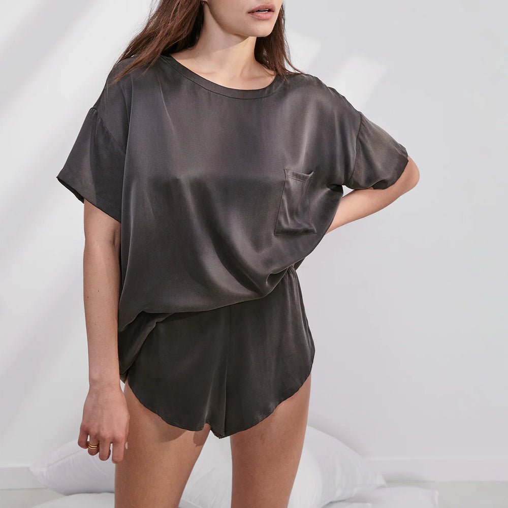 LUNYA Washable Silk Tee Set - Meditative Grey