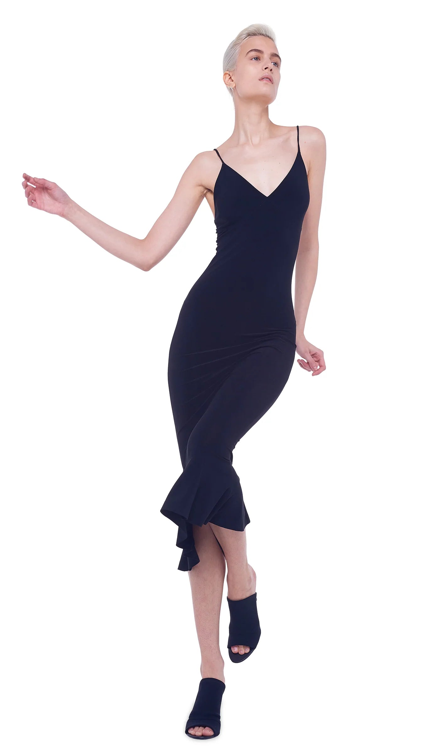 Load image into Gallery viewer, Norma Kamali Slip Fishtail Dress - Black
