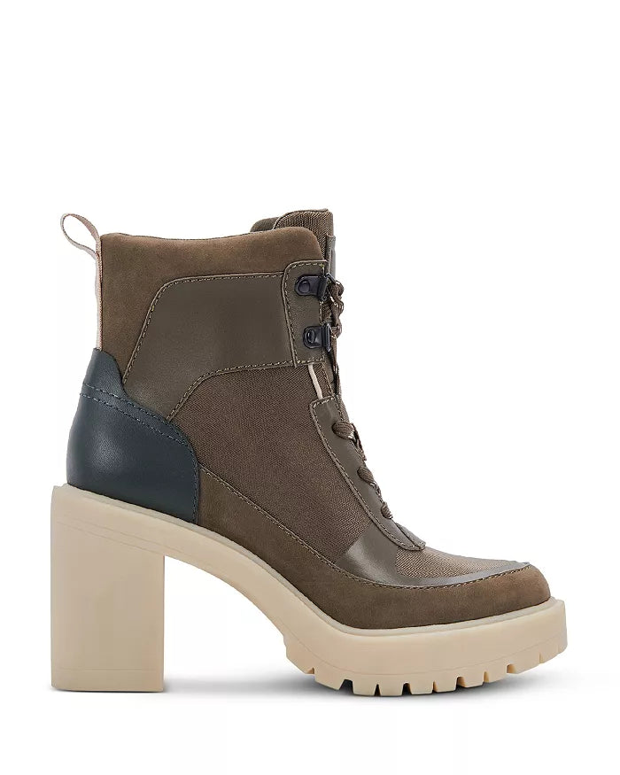 Dolce Vita Collin Lace Up Bootie in Olive Nylon