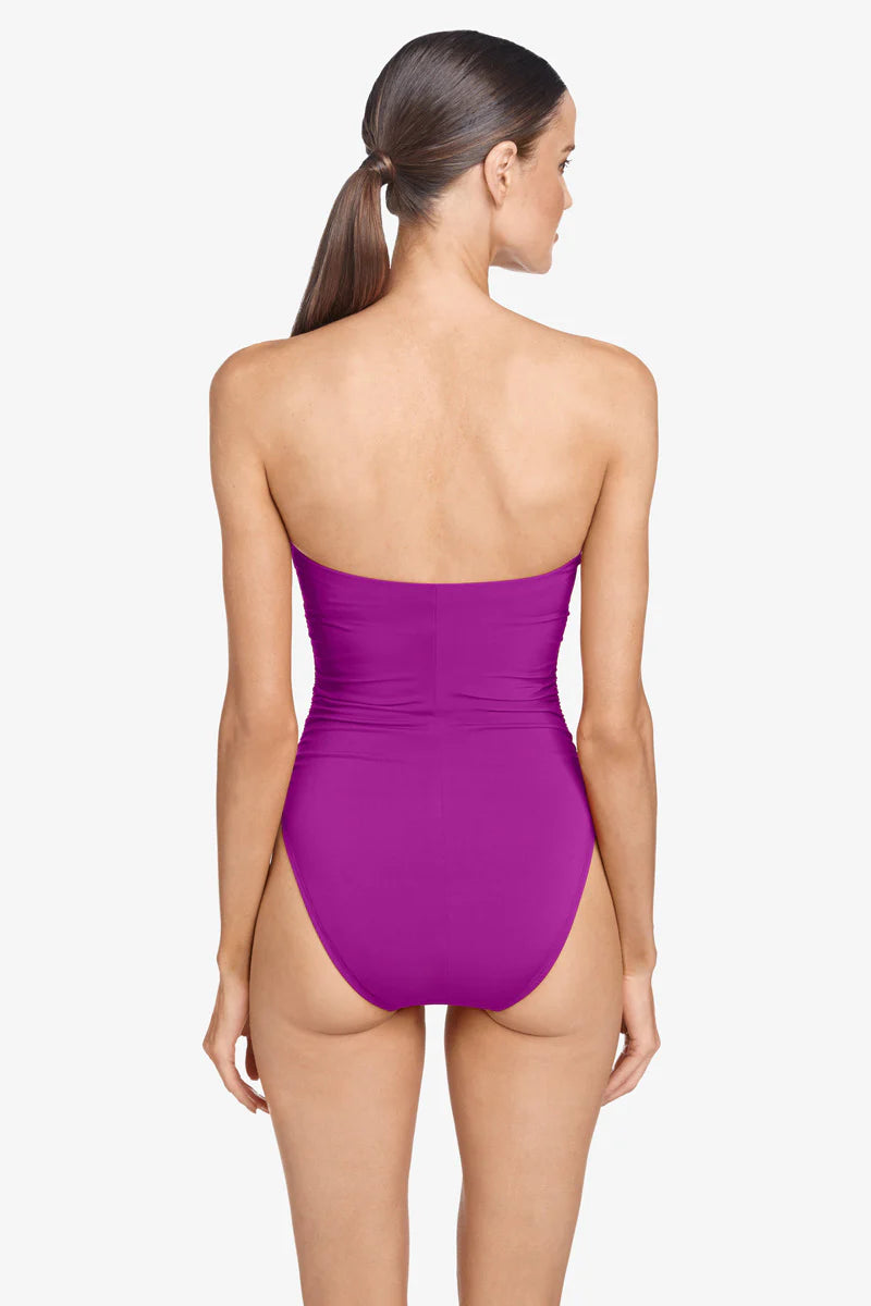 Robin Piccone Aubrey Bandeau One Piece Swimsuit - Bougainvillea
