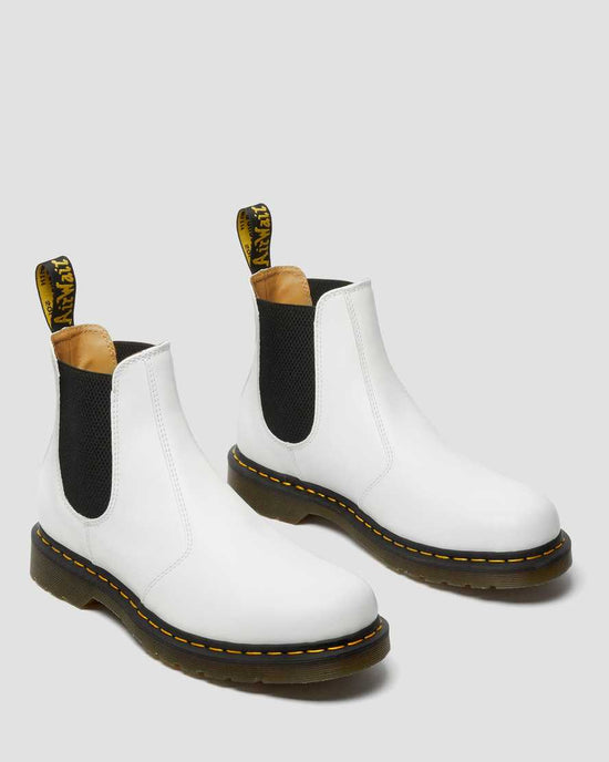 Load image into Gallery viewer, Dr. Martens 2976 Yellow Stitch Smooth Leather Chelsea Boots - White
