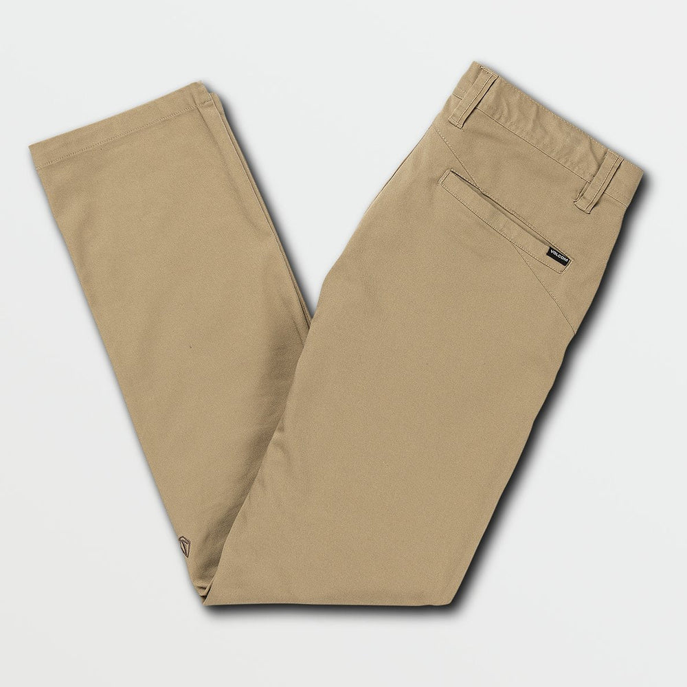 Flat lay view of Volcom's Khaki Frickin Modern Stretch Pant