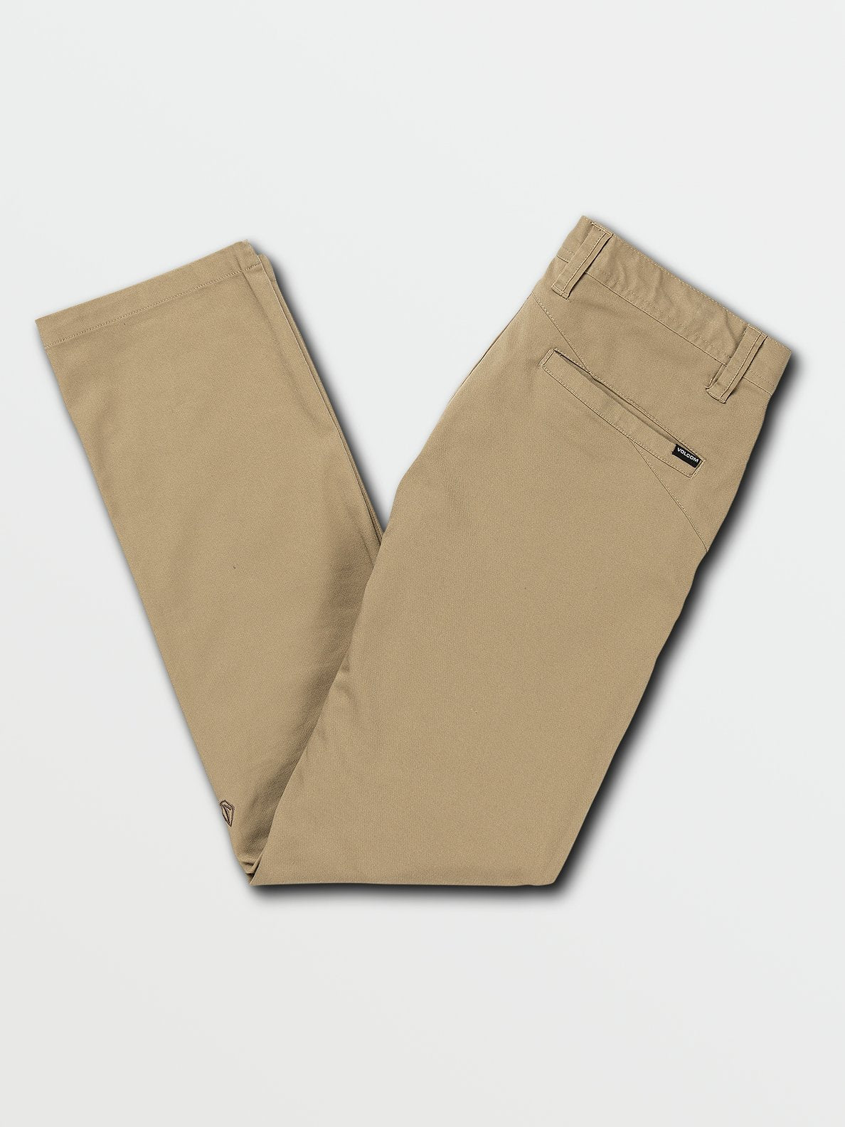 Flat lay view of Volcom's Khaki Frickin Modern Stretch Pant