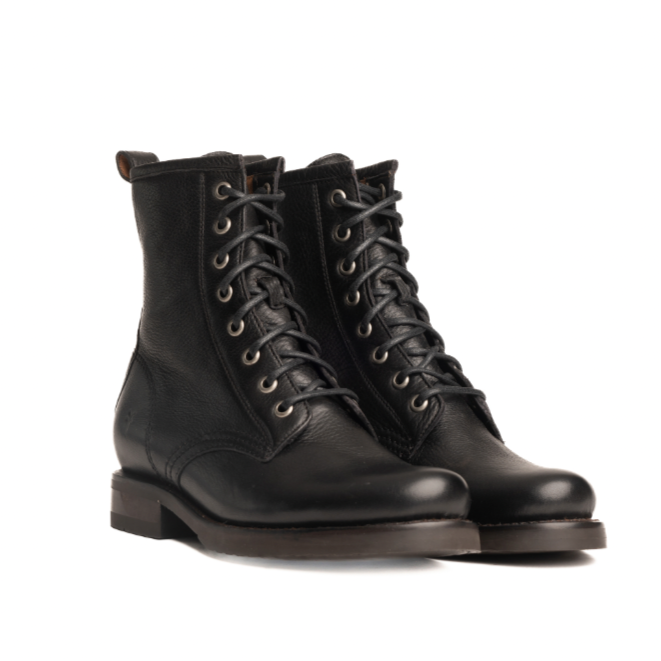 Frye Black Lace-up Leather Boots