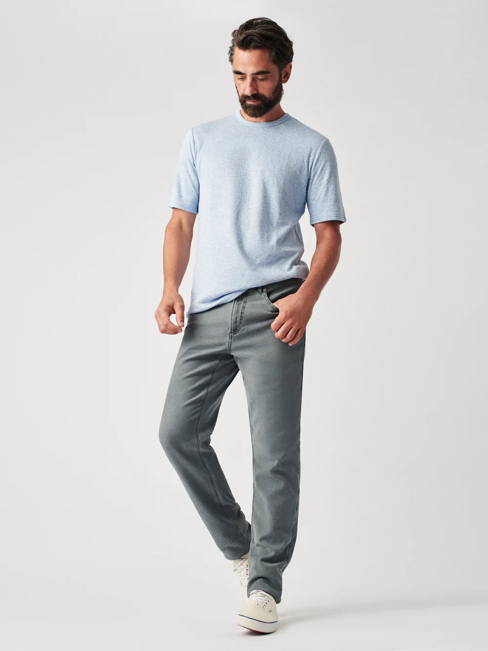 Load image into Gallery viewer, Faherty Stretch Terry 5-Pocket Pant - Slate
