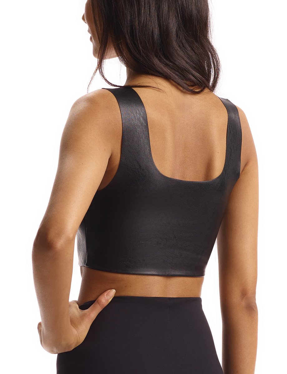 women's black crop top