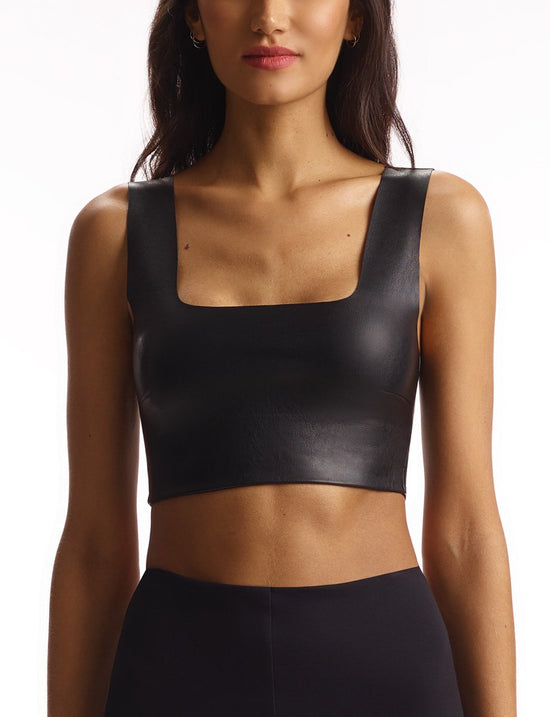 Load image into Gallery viewer, vegan leather crop top
