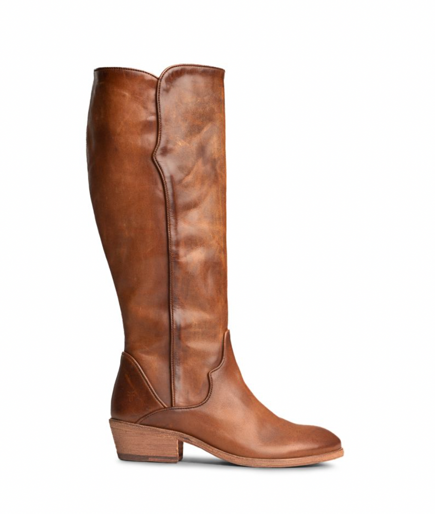 Frye Carson Piping Tall Boot Caramel Harbour Thread