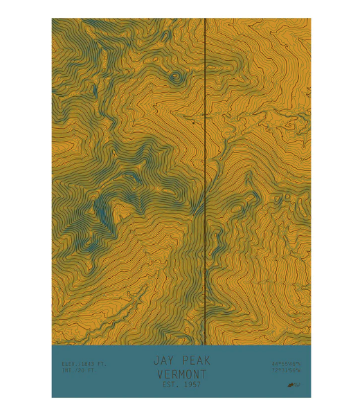 The Muir Way Jay Peak Print is the perfect gift for your Vermont mountain-loving friends. Find it at Harbour Thread in Burlington, VT!